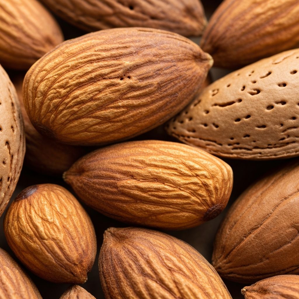 Makrofotografia migdałów i orzechów